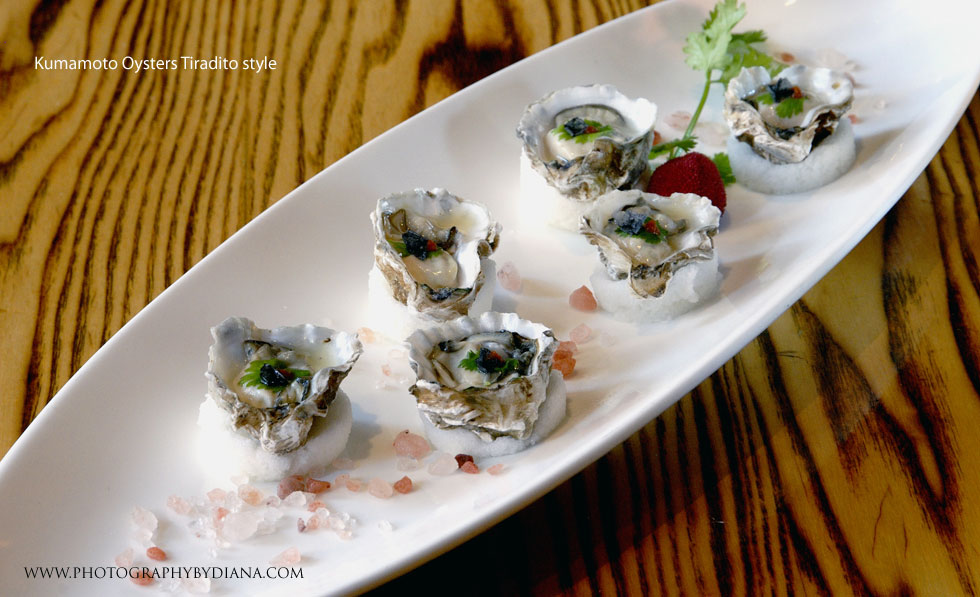 ** This photograph is copyrighted and protected, visit www.photographybydiana.com for more information  **    photo of: Nobuyuki Matsuhisa Kumamoto Oysters Tiradito style 