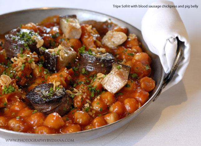     photo of: Ken Oringer -  Tripe Sofrit with blood sausage chickpeas and pig belly 